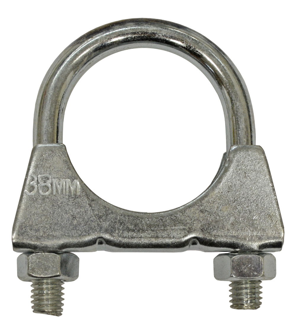Pack 38mm x M8 U Bolt & Metal Saddle BZP