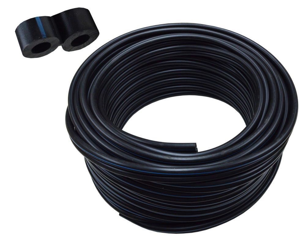 MS Pack Rubber TWIN Tube 7mmid x 14mmod x 35m With Blue Stripe Extra Long