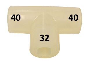 MS Tee Reducing 40 x 40 x 32mm Silicone