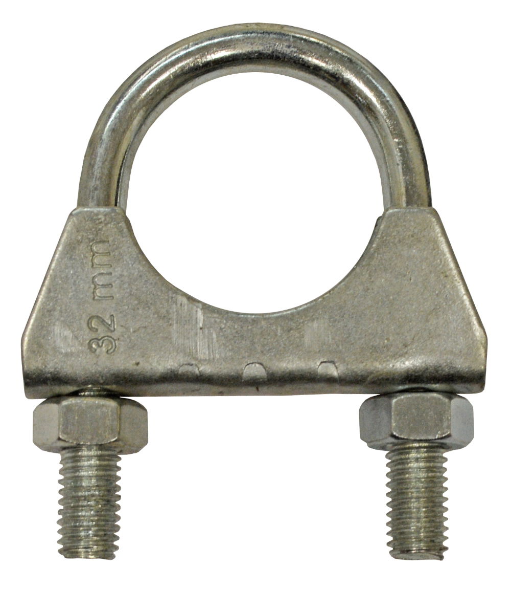Pack 32mm x M8 U Bolt & Metal Saddle BZP