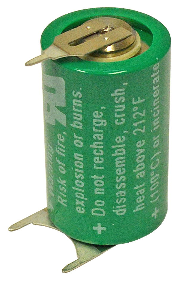 Battery 3V ½ AA Lith Mang Diox 950mAh + Legs