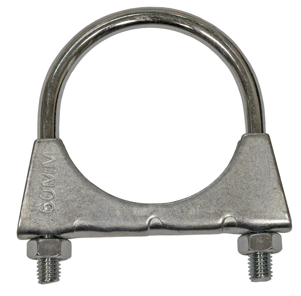 Pack 60mm x M8 U Bolt & Metal Saddle BZP