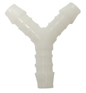 Y Piece id7mm x od10mm Barbed White Plastic